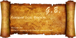 Gasparics Bence névjegykártya